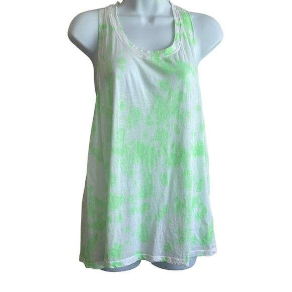SUNDRY Tunic Women L Green‎ Abstract Tank Modal Cotton Soft Athleisure Sport Gym - Picture 1 of 10
